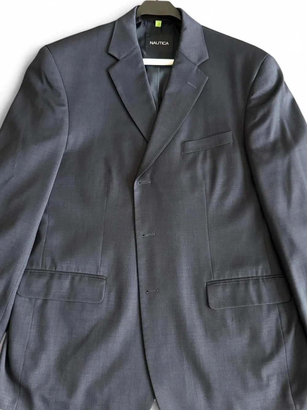 Mens Nautica Tailored Fit Suit  Navy Blue Jacket Piece Size 44R Top